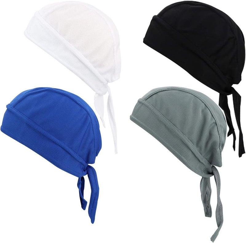 GUIFIER 4 Pack Do Rag/Dew Rag Beanie Cap Hat Chemo Cap Skull Cap for Men and Women - Image 1